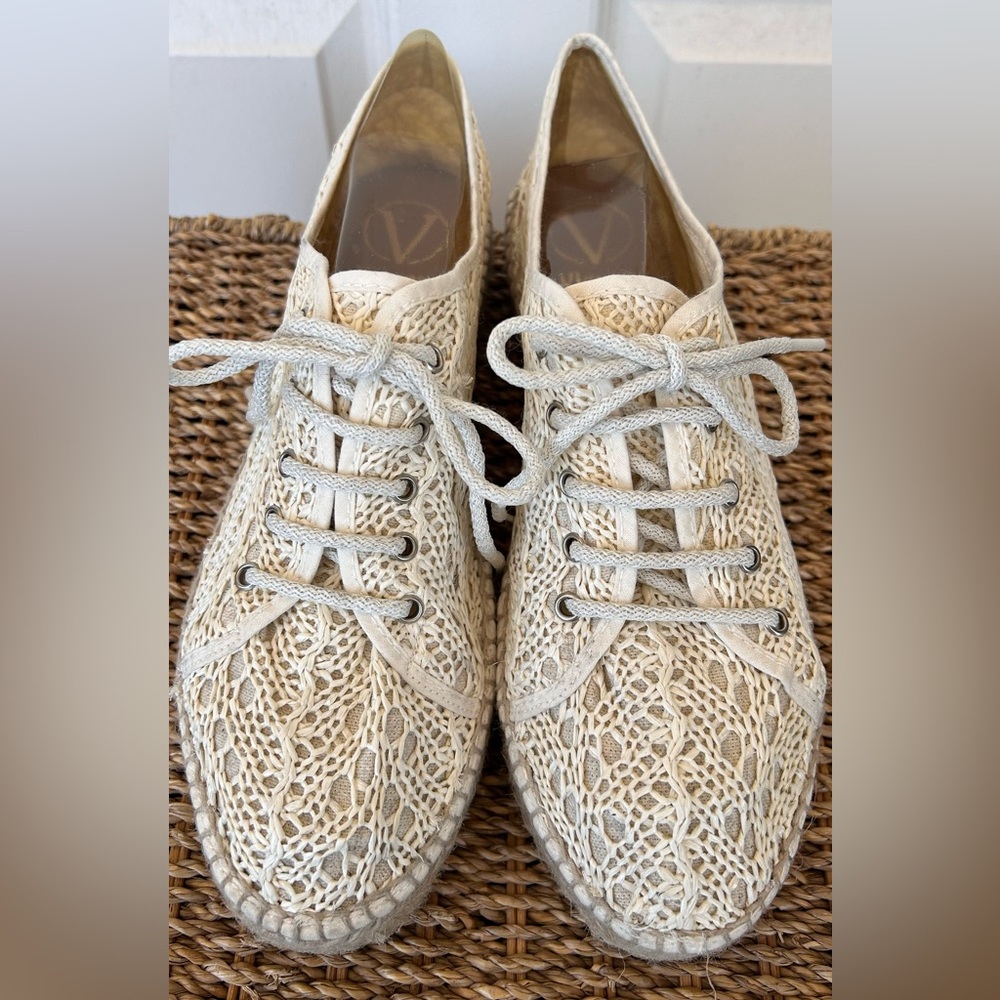 Viguera Vargo Women’s Crochet Ecru Espadrille Sneakers Size‎ 41